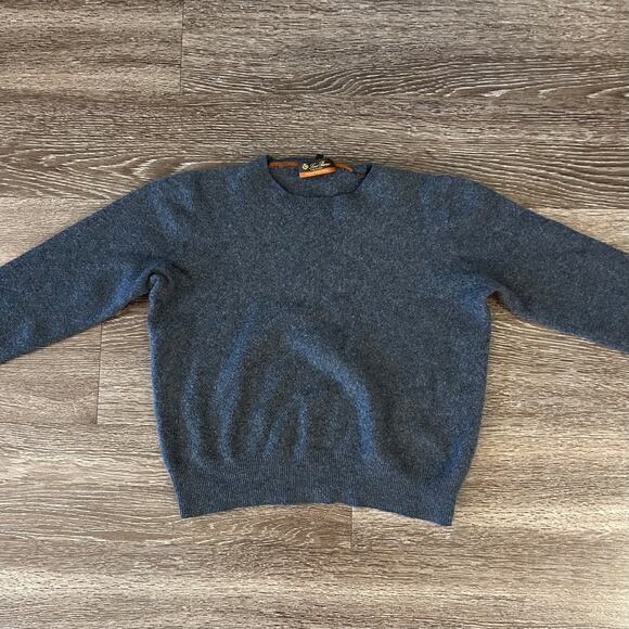 Loro Piana 100% Cashmere Sweater Gray Size 52 (*Shrunk* to XS/S) Cropped Fit - Picture 7 of 13